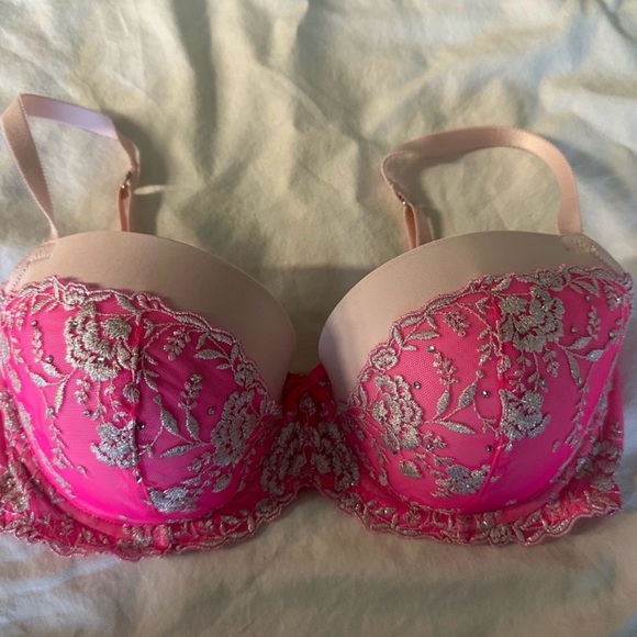 Angels Vibrant Pink and Purple Lace Bra Set - Picture 2 of 7
